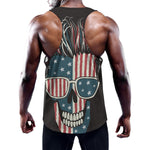 American Flag Skull Print Training Tank Top