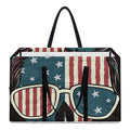 American Flag Skull Print Utility Tote Bag