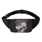 American Flag Skull Print Waist Bag