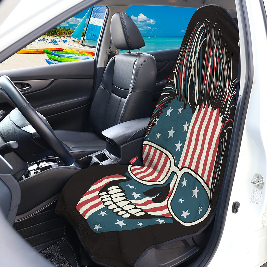 American Flag Skull Print Waterproof Car Seat Cover