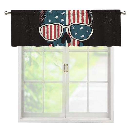 American Flag Skull Print Window Valance