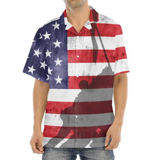 American Flag War Memorial Print Aloha Shirt
