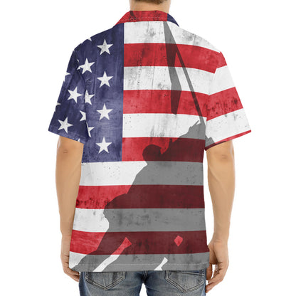 American Flag War Memorial Print Aloha Shirt