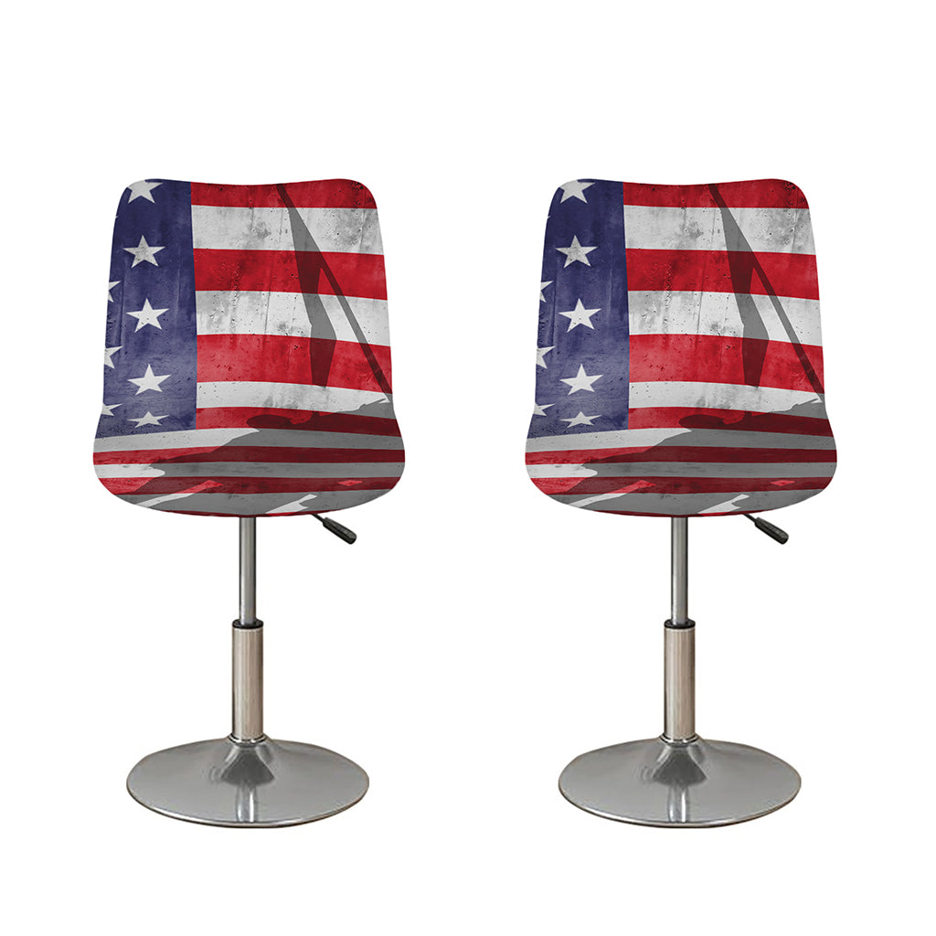 American Flag War Memorial Print Bar Stool Covers