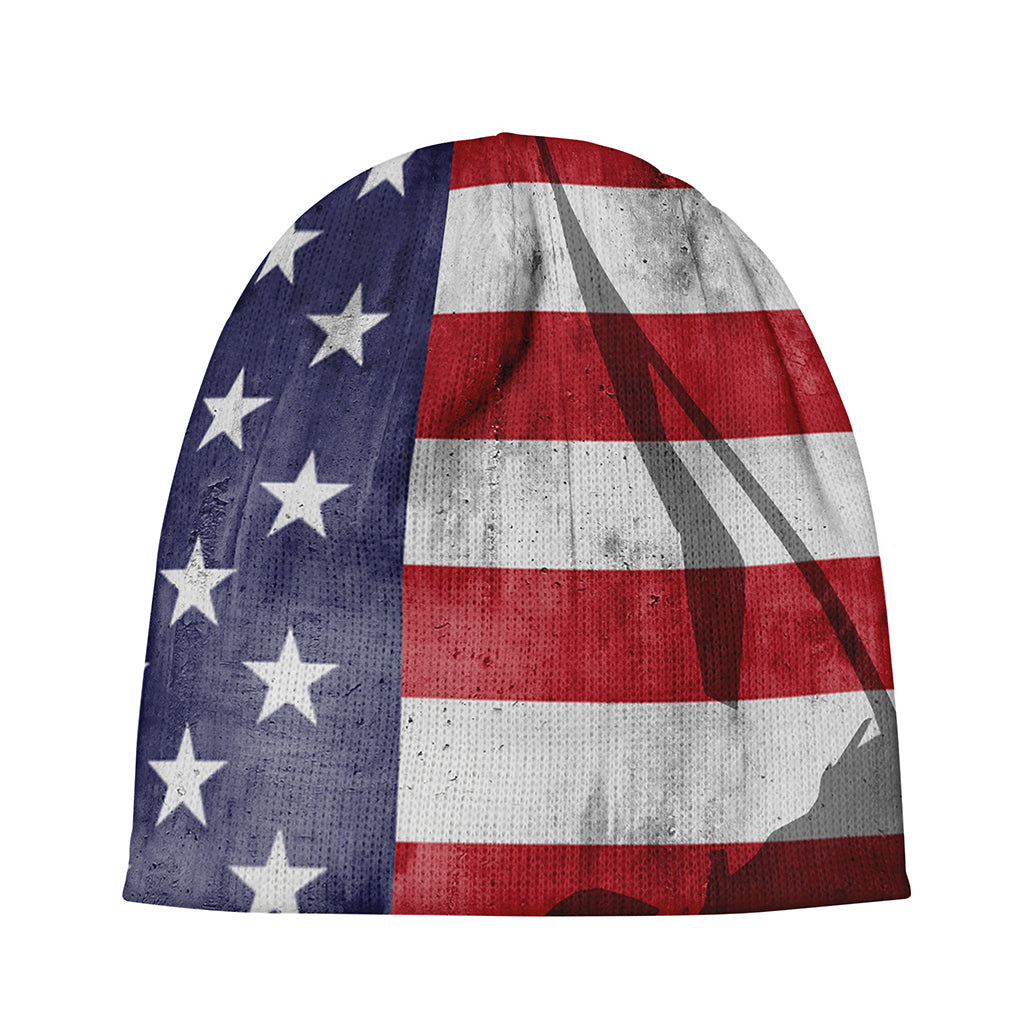 American Flag War Memorial Print Beanie