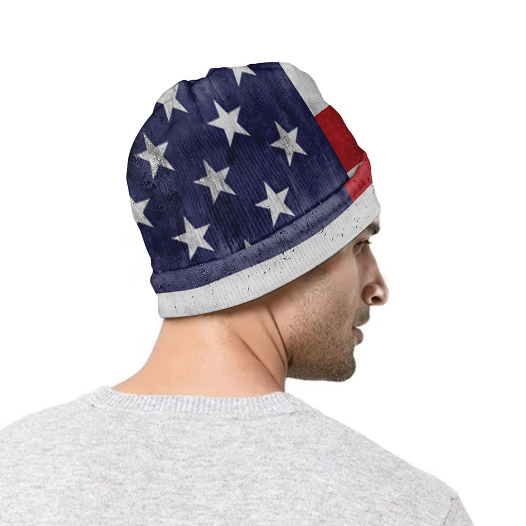 American Flag War Memorial Print Beanie