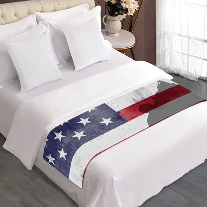 American Flag War Memorial Print Bed Runner