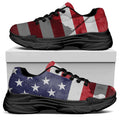 American Flag War Memorial Print Black Chunky Shoes