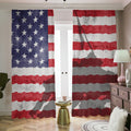 American Flag War Memorial Print Dimout Pencil Pleat Curtains