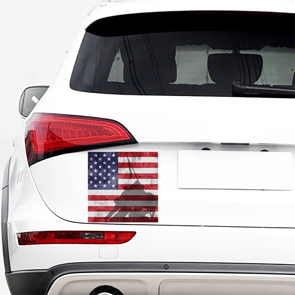 American Flag War Memorial Print Car Sticker