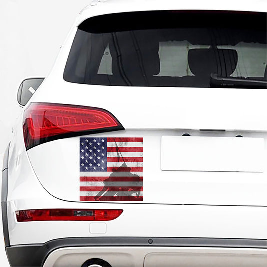American Flag War Memorial Print Car Sticker