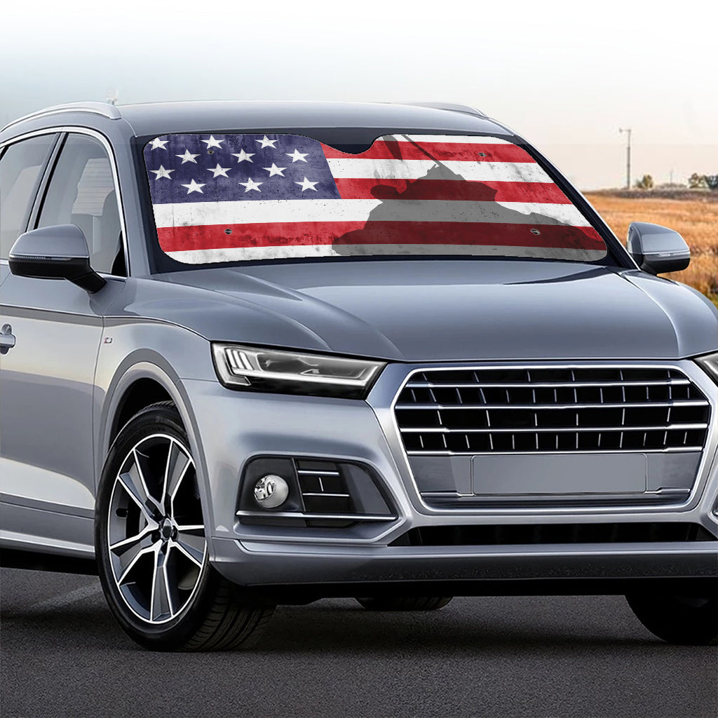 American Flag War Memorial Print Car Windshield Sun Shade