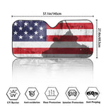 American Flag War Memorial Print Car Windshield Sun Shade