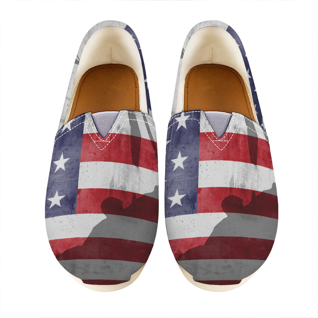 American Flag War Memorial Print Casual Shoes