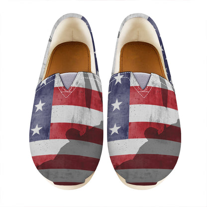 American Flag War Memorial Print Casual Shoes
