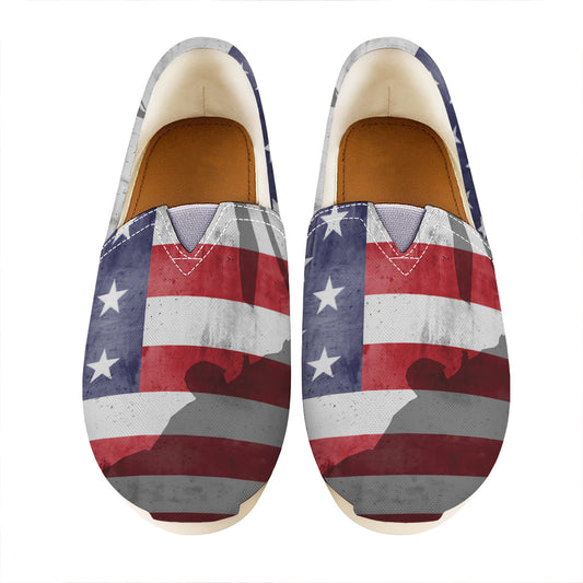 American Flag War Memorial Print Casual Shoes