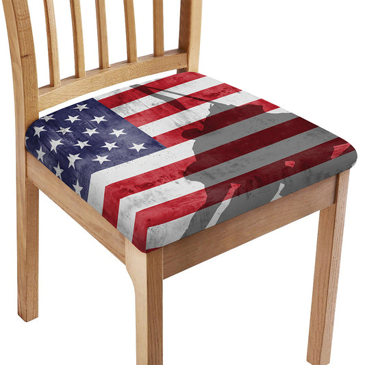 American Flag War Memorial Print Chair Cushion Cover