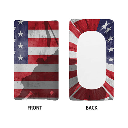 American Flag War Memorial Print Changing Pad Cover