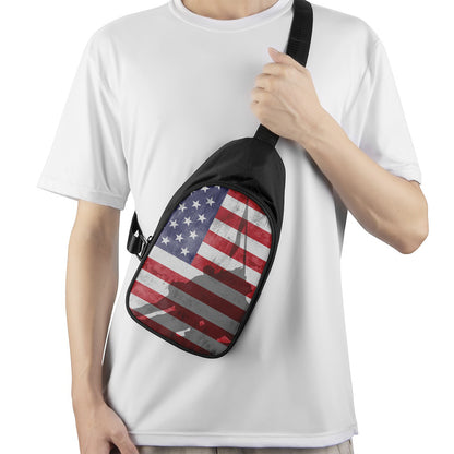 American Flag War Memorial Print Chest Bag