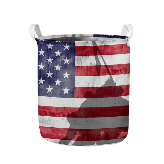 American Flag War Memorial Print Collapsible Laundry Basket