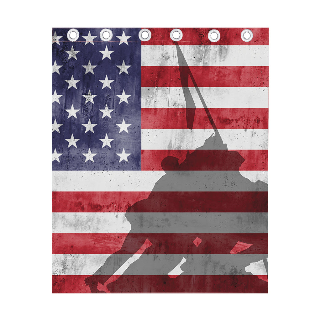 American Flag War Memorial Print Curtain