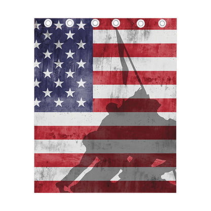 American Flag War Memorial Print Curtain