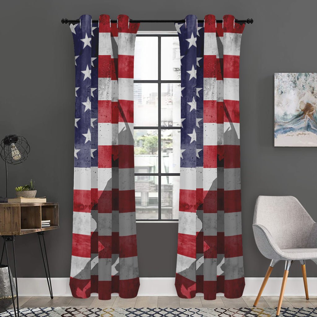 American Flag War Memorial Print Curtain