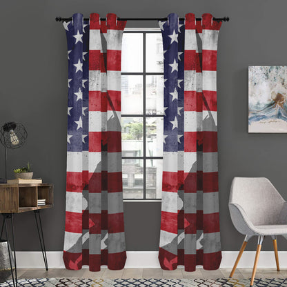 American Flag War Memorial Print Curtain