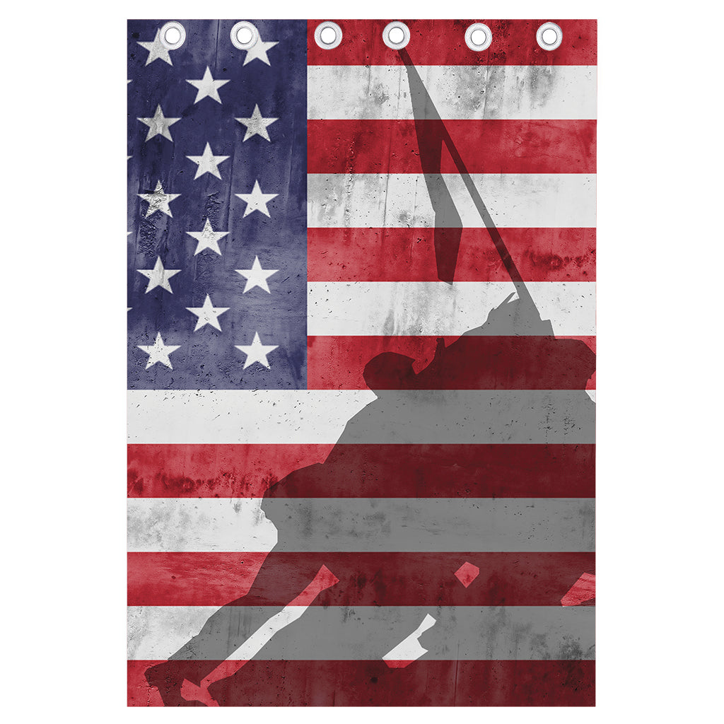 American Flag War Memorial Print Curtain