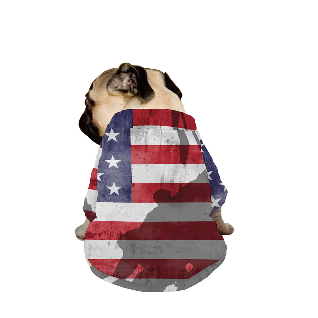 American Flag War Memorial Print Dog Zip Up Jacket