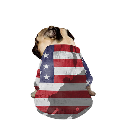 American Flag War Memorial Print Dog Zip Up Jacket