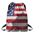 American Flag War Memorial Print Drawstring Backpack