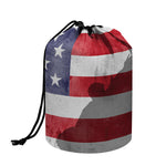 American Flag War Memorial Print Drawstring Makeup Bag