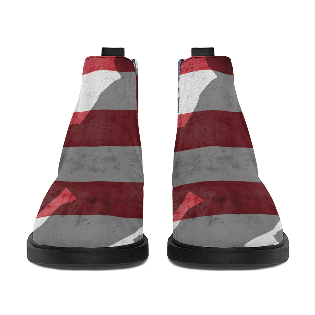 American Flag War Memorial Print Flat Ankle Boots