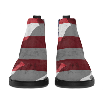 American Flag War Memorial Print Flat Ankle Boots