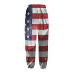 American Flag War Memorial Print Fleece Lined Knit Pants