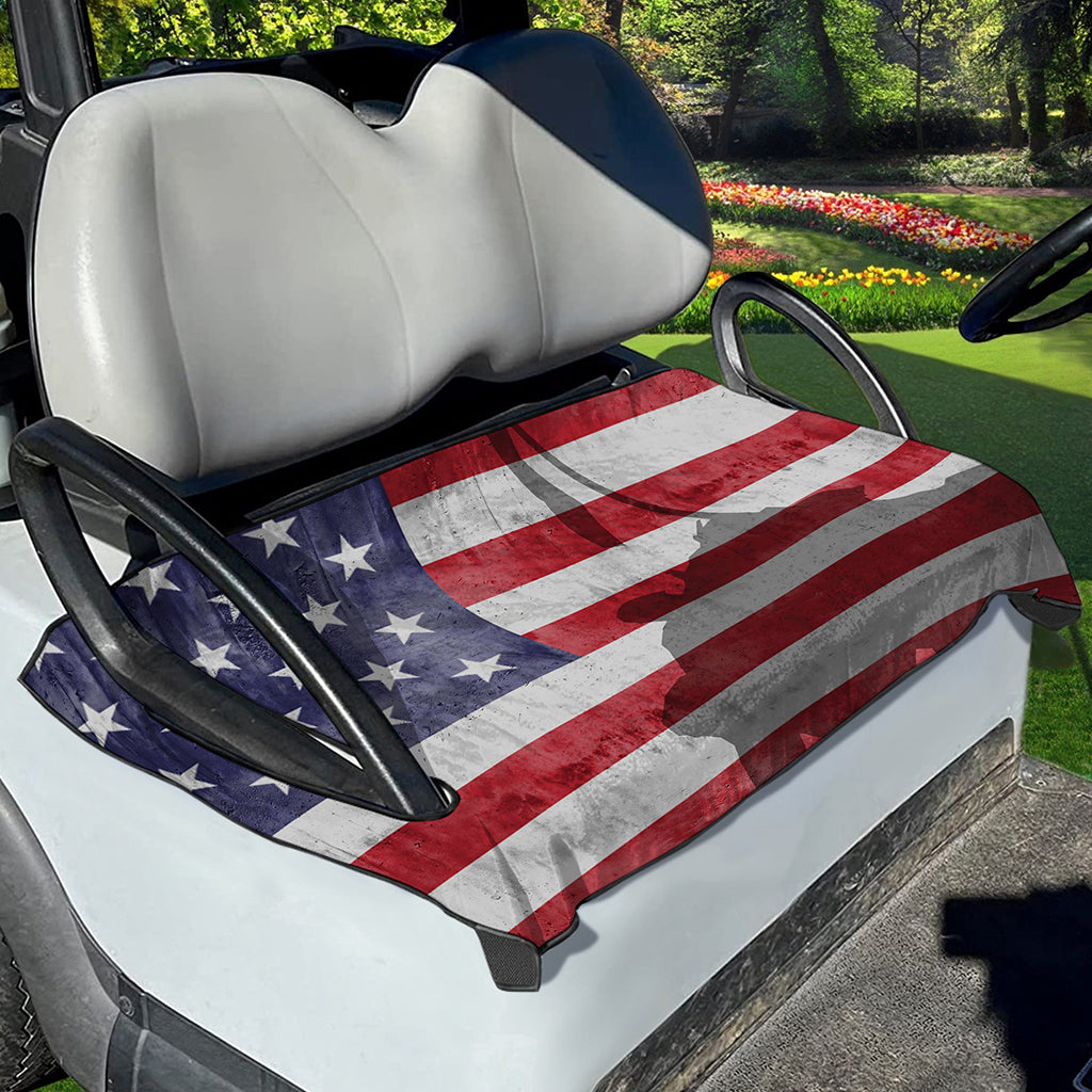 American Flag War Memorial Print Golf Cart Seat Cover