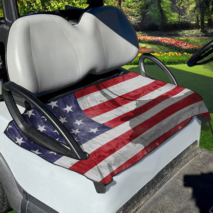 American Flag War Memorial Print Golf Cart Seat Cover