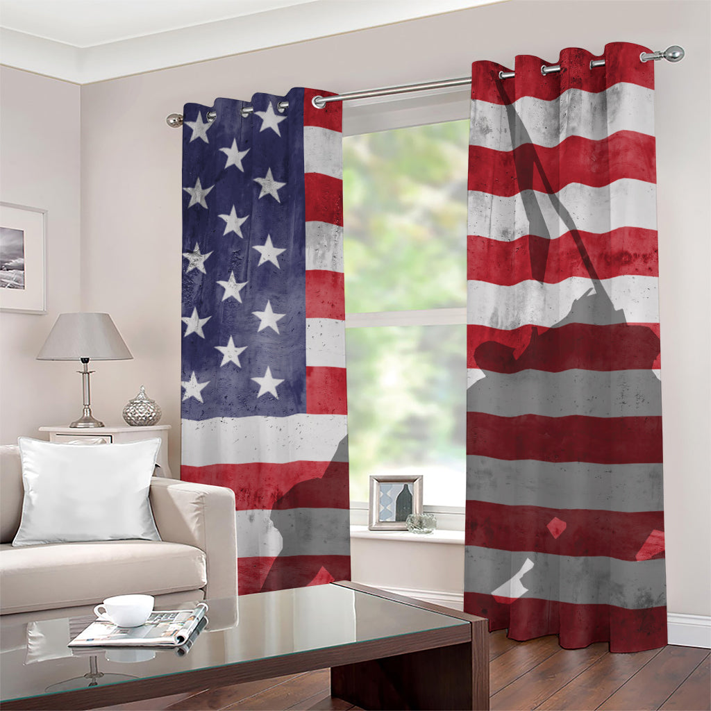 American Flag War Memorial Print Grommet Curtains