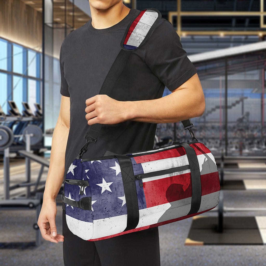 American Flag War Memorial Print Gym Bag