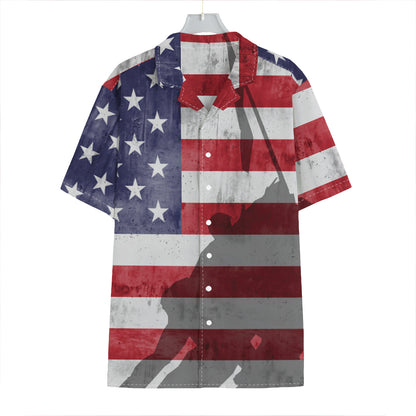 American Flag War Memorial Print Hawaiian Shirt