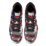 American Flag War Memorial Print High Top Leather Sneakers