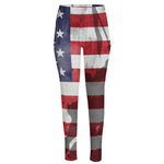 American Flag War Memorial Print High-Waisted Pocket Leggings