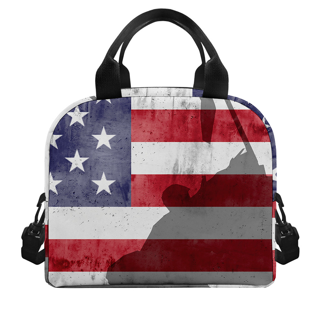 American Flag War Memorial Print Insulated Lunch Bag