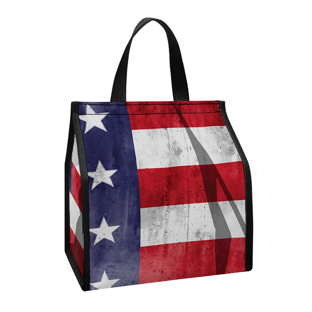 American Flag War Memorial Print Insulated Lunch Tote