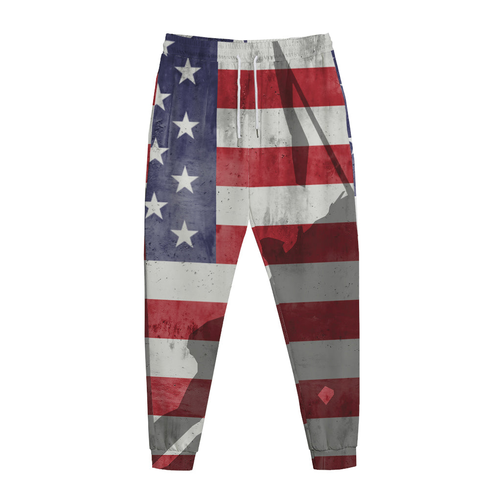 American Flag War Memorial Print Jogger Pants