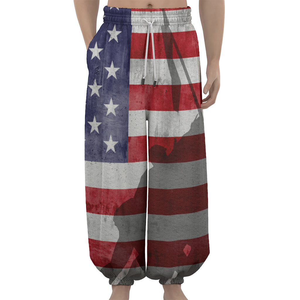 American Flag War Memorial Print Lantern Pants