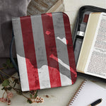 American Flag War Memorial Print Leather Bible Cover