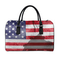 American Flag War Memorial Print Leather Duffel Bag