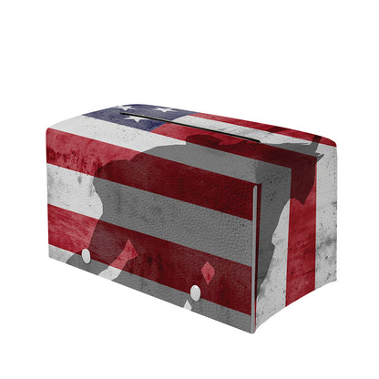 American Flag War Memorial Print Leather Tissue Box Cover